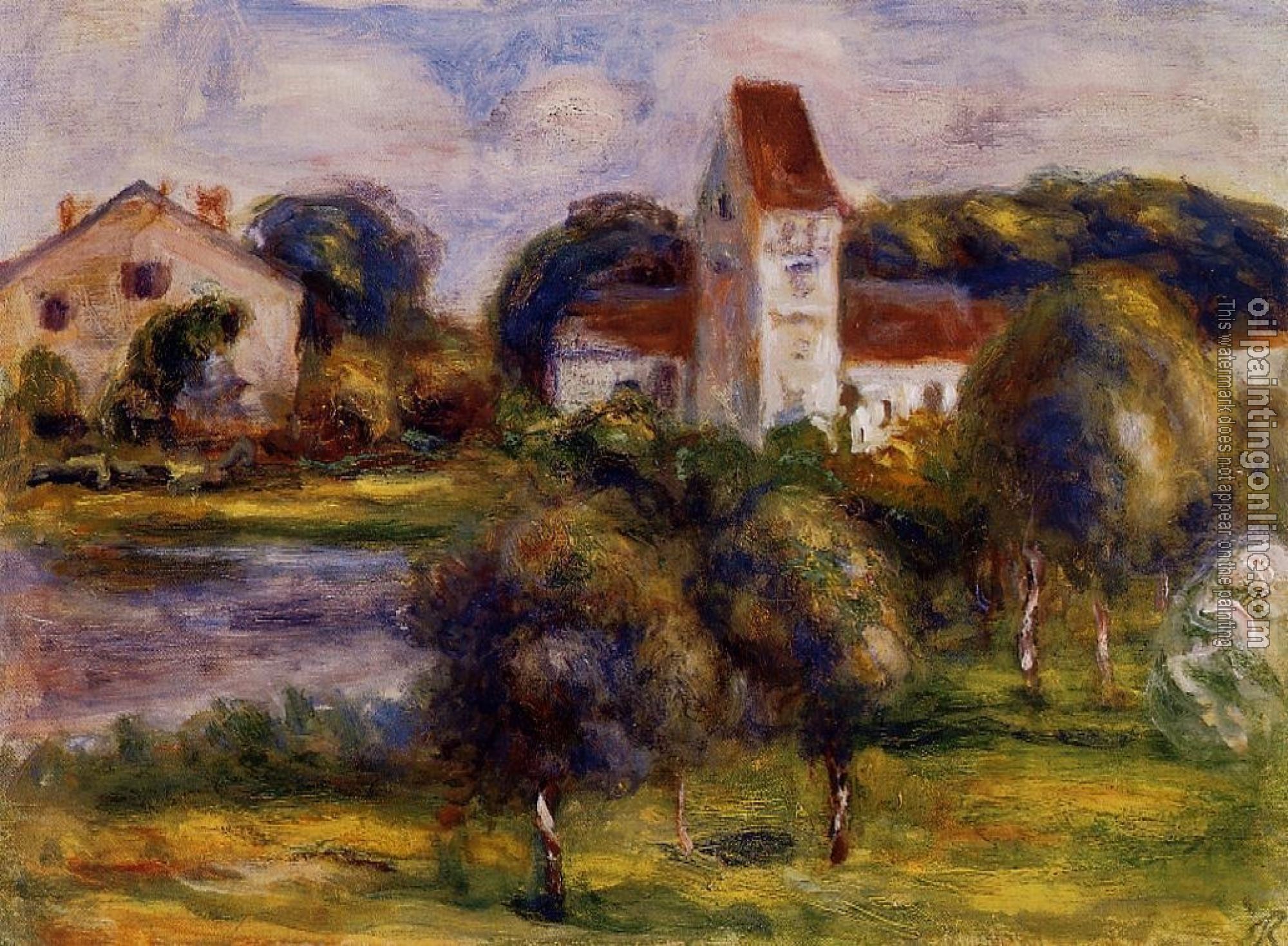 Renoir, Pierre Auguste - Breton Landscape, Church and Orchard